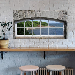 Arched Window med Sea View Poster