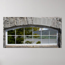 Arched Window med View of a Loch Poster