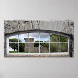 Arched Window med View of Scottish Castle Poster