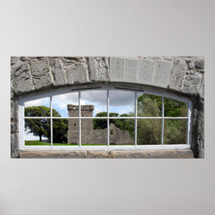 Arched Window med View of Scottish Castle Poster