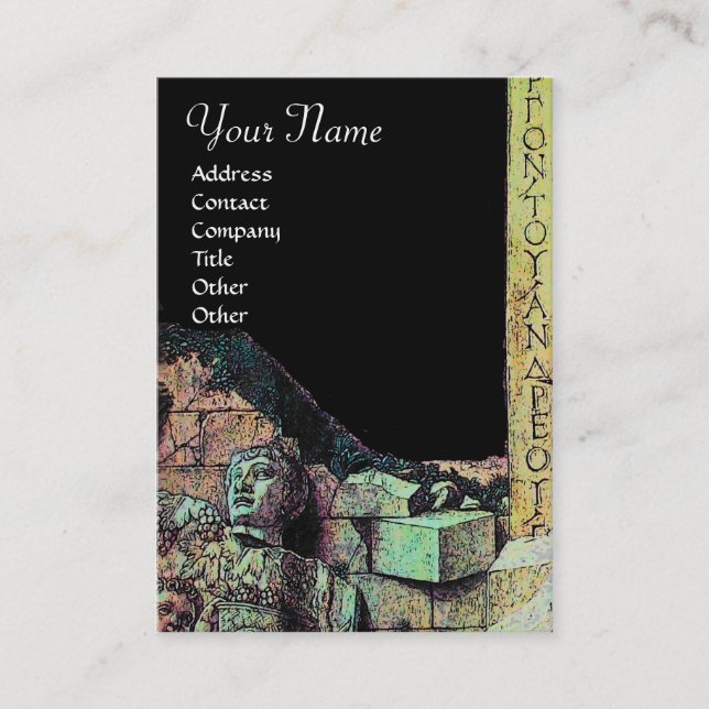 ARCHEO /Antiquary,Archeology Monogram, Black Grönt Visitkort (Framsida)