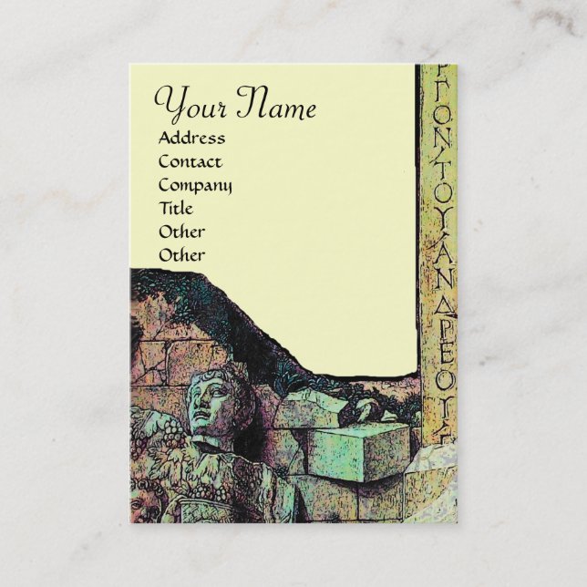 ARCHEO /Antiquary,Archeology Monogram,Cream Brown Visitkort (Framsida)