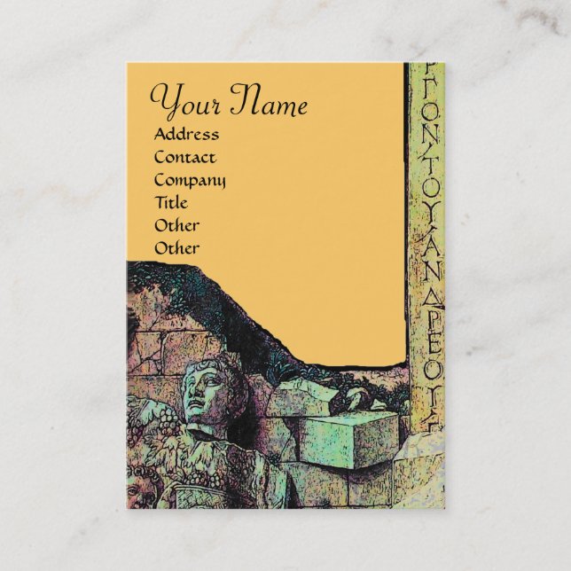 ARCHEO,Antiquary,Archeology Monogram,Gult Grönt Visitkort (Framsida)