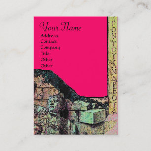 ARCHEO /Antiquary,Archeology Monogram,Rosa Fuchsia Visitkort