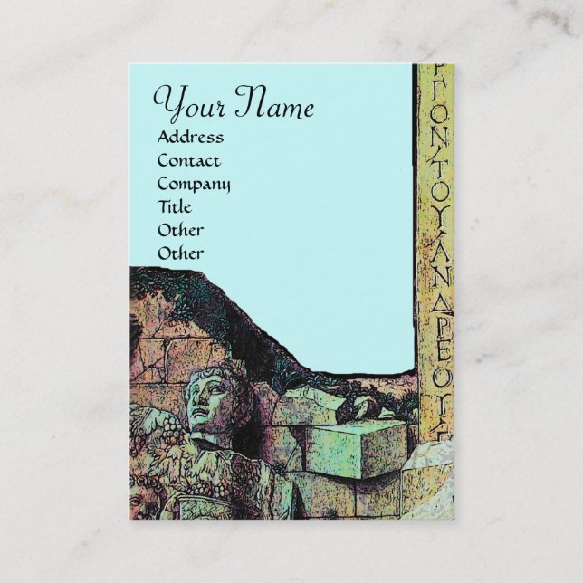 ARCHEO /Antiquary,Archeology Monogram,Teal Blue Visitkort (Framsida)