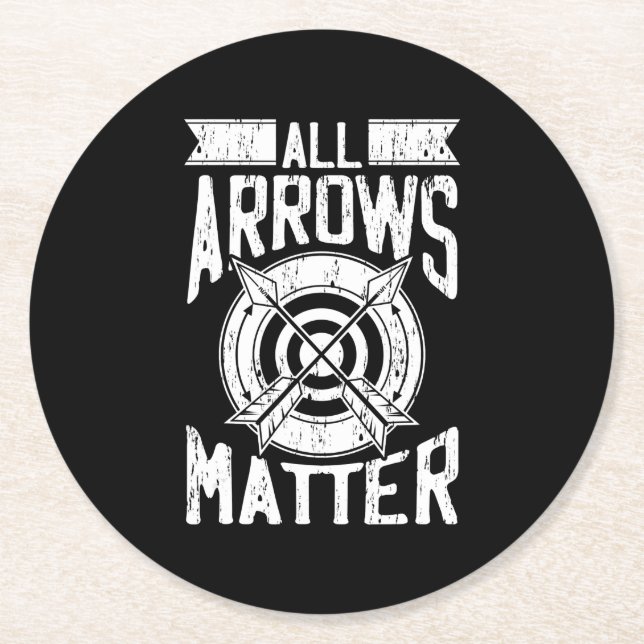 Archer Archery All Arrows Matter Costume Gift Underlägg Papper Rund (Framsidan)