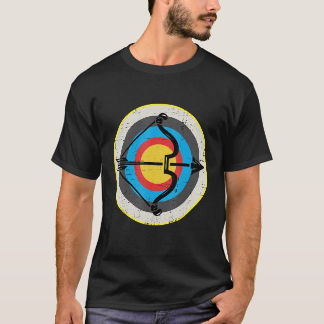 Archer Archery Bow Hunting Bow and Arrow Target T Shirt (Framsida)