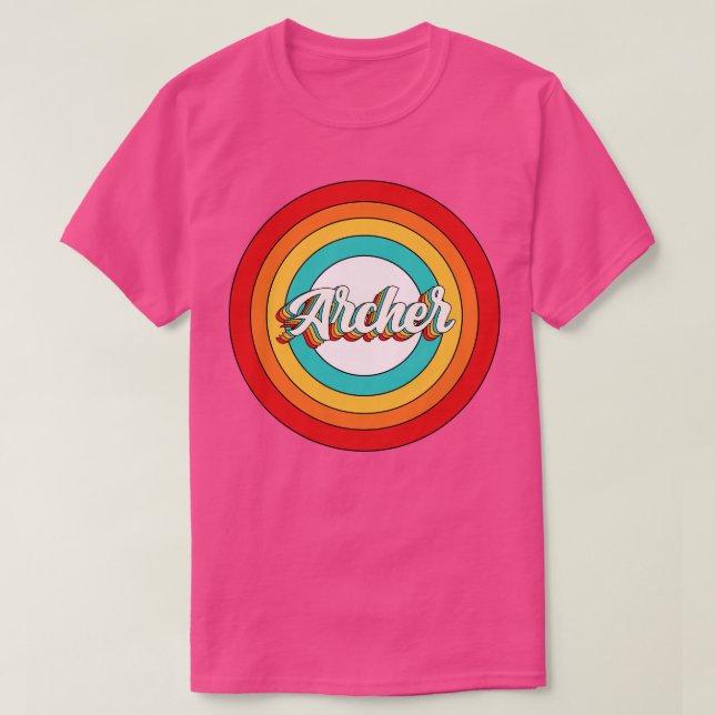 Archer Circle Vintage Archer Namn T Shirt (Design framsida)