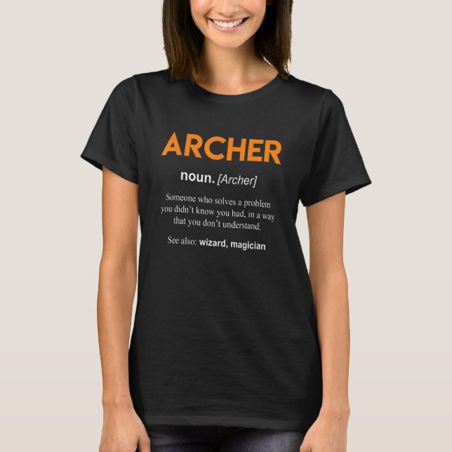 Archer Definition Archery 1 T Shirt (Framsida)