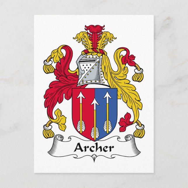 Archer Family Crest Vykort (Framsida)
