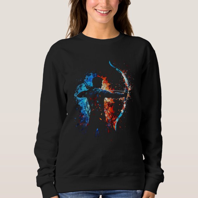 Archer Flames Archery Retro Sports Archer T Shirt (Framsida)