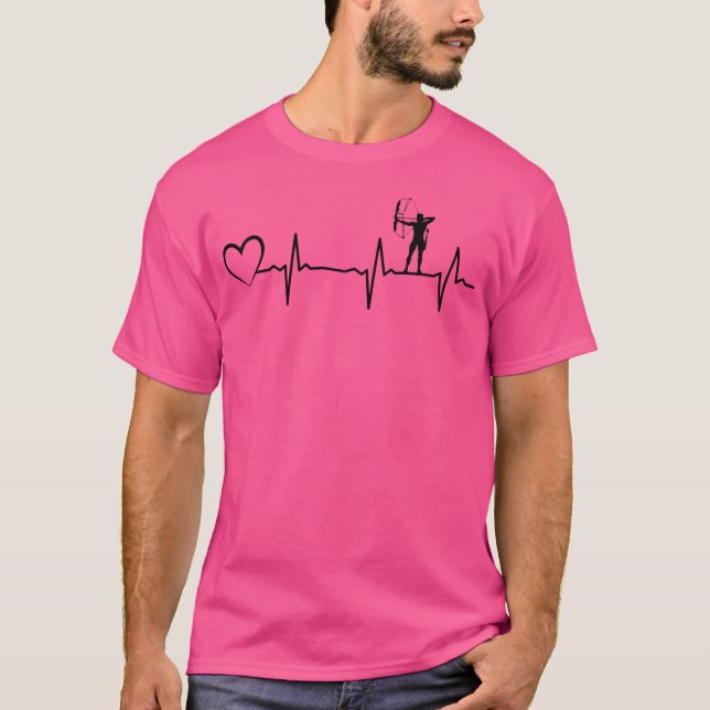 Archer Heartslag Archery Bow Arrow Archery Heartbe T Shirt (Framsida)