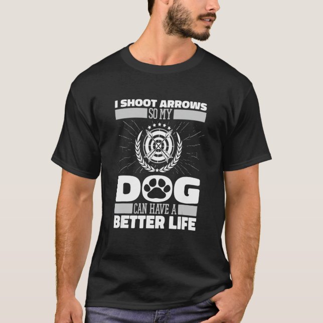 Archer Hund Bow Bowman Arrow Target Archery T Shirt (Framsida)