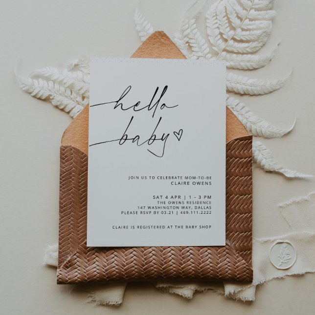 ARCHER-inbjudan med minimalistisk babyvisningsprog Inbjudningar (Skapare uppladdad)