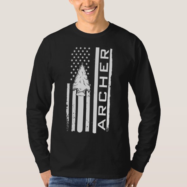 Archer Kärlek med amerikansk Flagga T Shirt (Framsida)