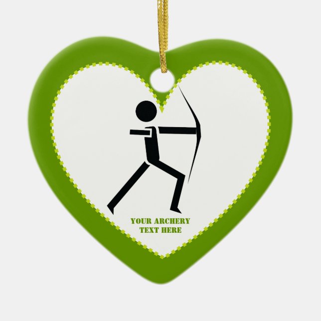 Archer med sin anpassningsbar för gröntens svarta  julgransprydnad keramik (Framsidan)