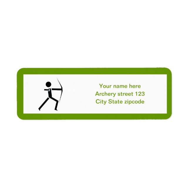 Archer med sin anpassningsbar för gröntens svarta  returadress etikett (Framsidan)