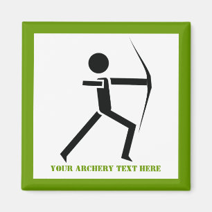Archer med sin bågsvarta, grönt arkery anpassnings magnet