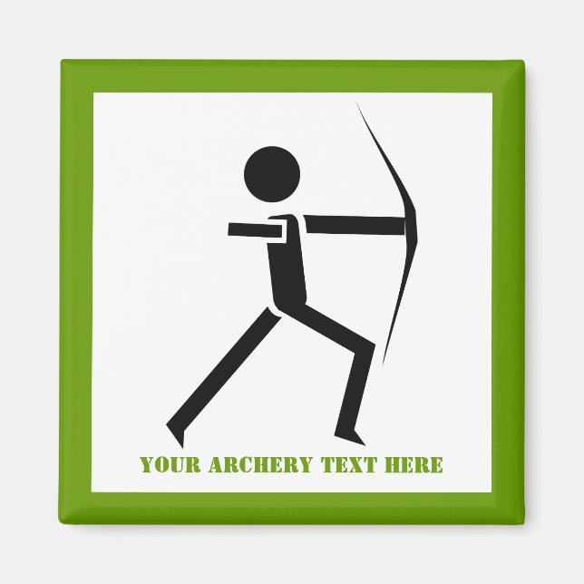 Archer med sin bågsvarta, grönt arkery anpassnings magnet (Framsidan)