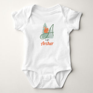Archer Namn Reveal Brev A Woodland Squirrel T Shirt