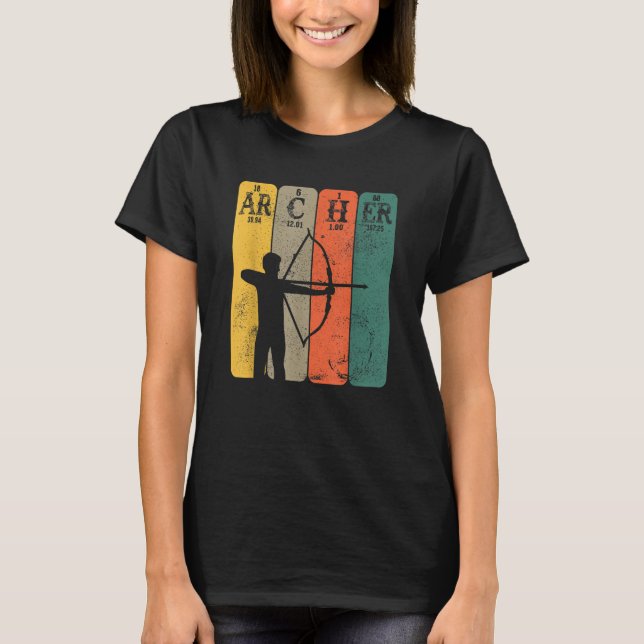Archer Periodic Bord Inslag Bow Hunting Archery T Shirt (Framsida)