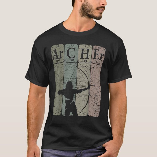 Archer Periodic Bord Inslag Bow Hunting Archery T Shirt (Framsida)