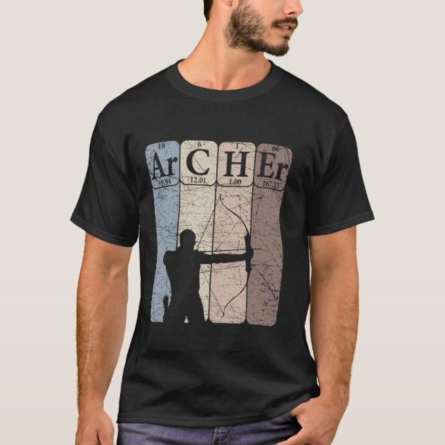 Archer Periodic Bord Inslag Bow Hunting Archery T Shirt (Framsida)