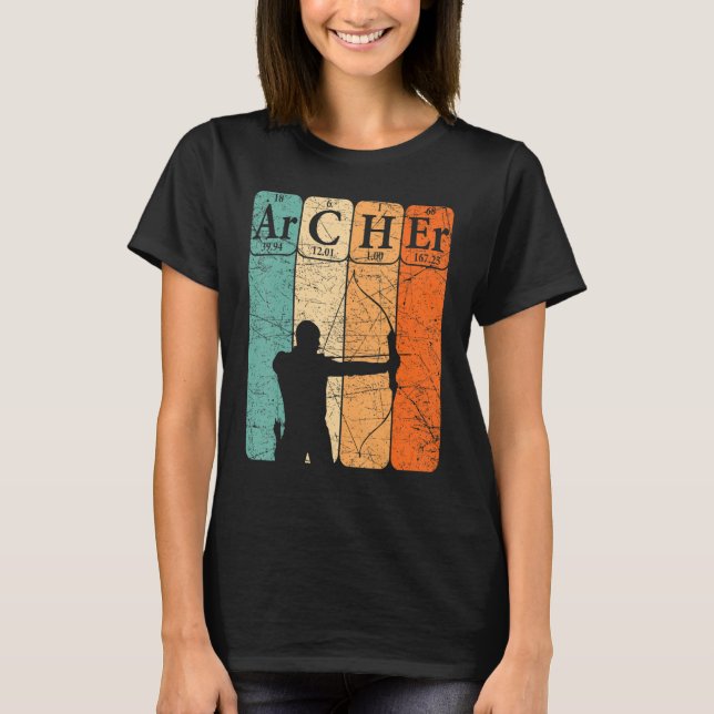 Archer Periodic Table Elements Bow Hunting Archery T Shirt (Framsida)