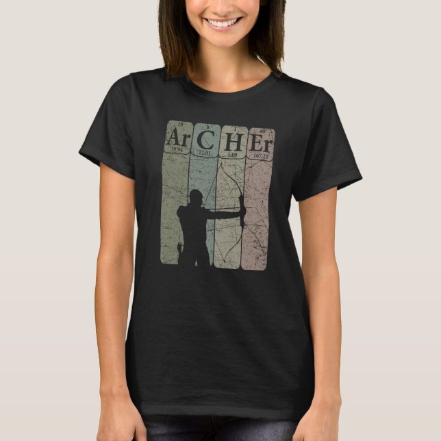 Archer Periodic Table Elements Bow Hunting Archery T Shirt (Framsida)