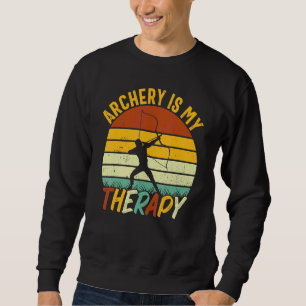 Archer Retro Vintage Bågskytte Är Min Terapi Bågsk Lång Ärmad Tröja