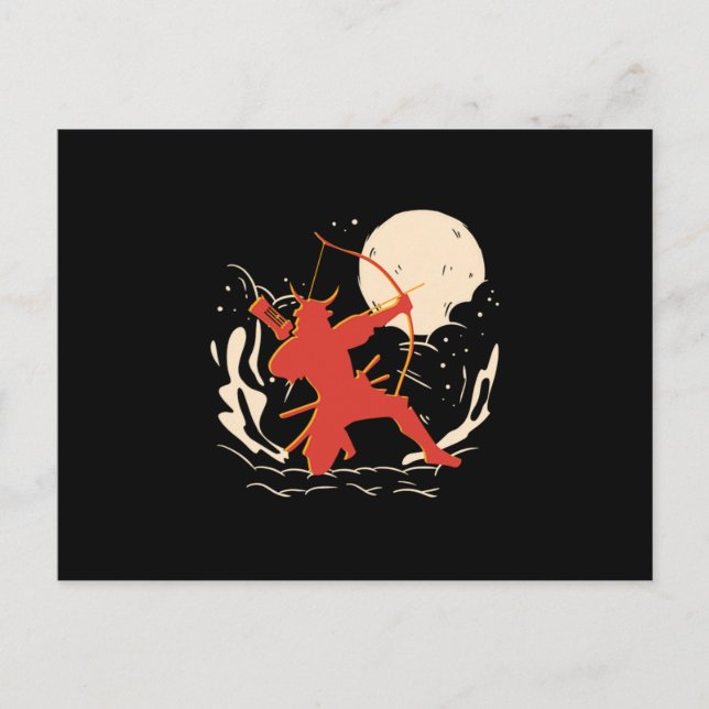 Archer Samurai Warrior Archery Japan Bowman Gift Vykort (Framsida)