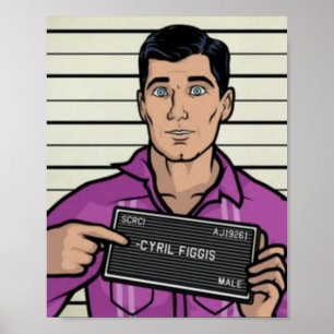 Archer som låtsas vara Cyril Figgis Archer Partyi Poster