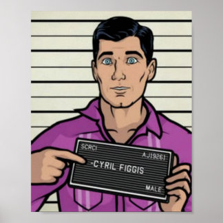 Archer som låtsas vara Cyril Figgis Archer Partyi Poster