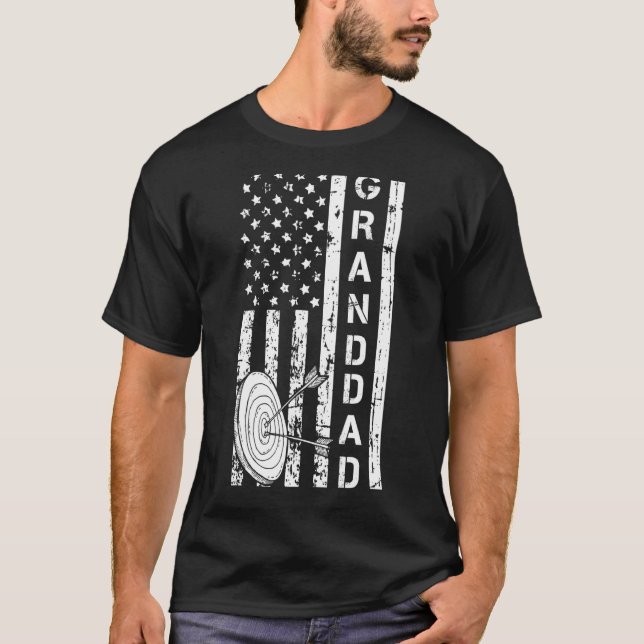Archer Us Flagga Bow Target Arrow Bowman Archery G T Shirt (Framsida)