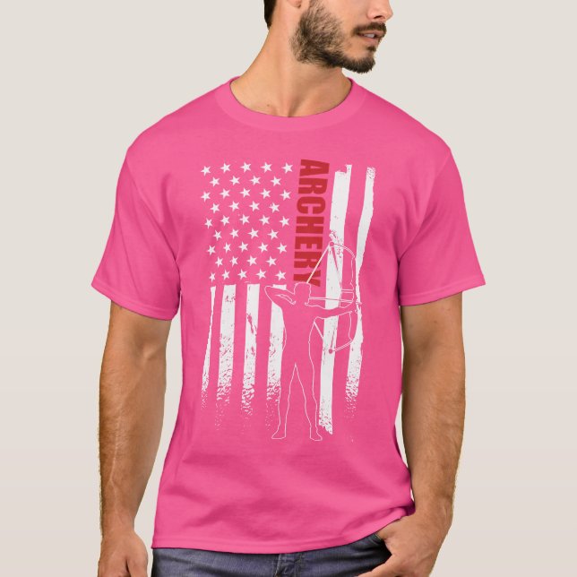 Archer USA flagga Apparel American Flagga Archery T Shirt (Framsida)