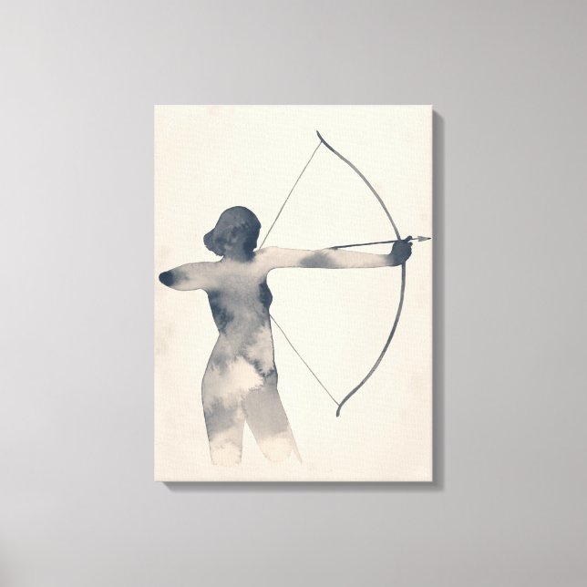 Archeress Watercolor Silhouette Canvastryck (Framsida)
