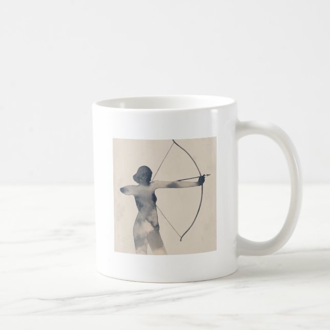 Archeress Watercolor Silhouette Kaffemugg (Höger)