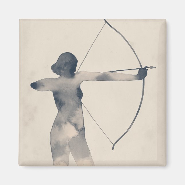 Archeress Watercolor Silhouette Magnet (Framsidan)