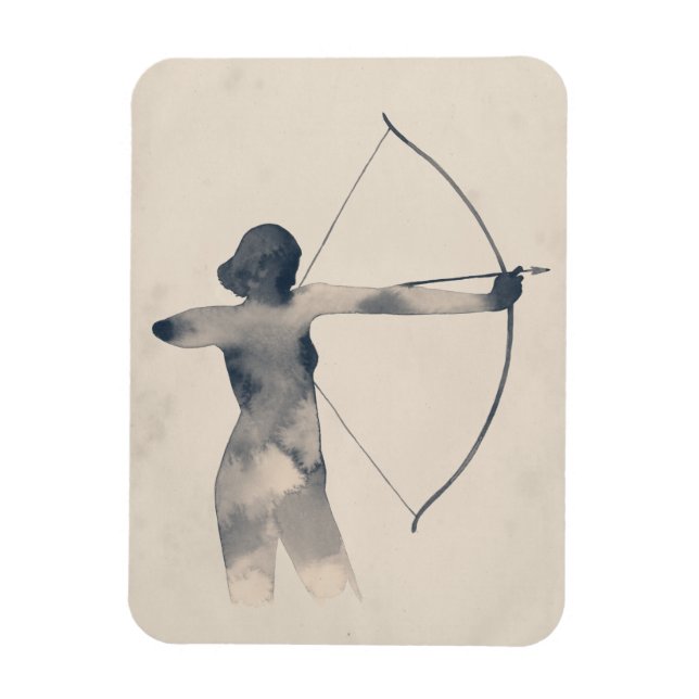 Archeress Watercolor Silhouette Magnet (Vertikal)