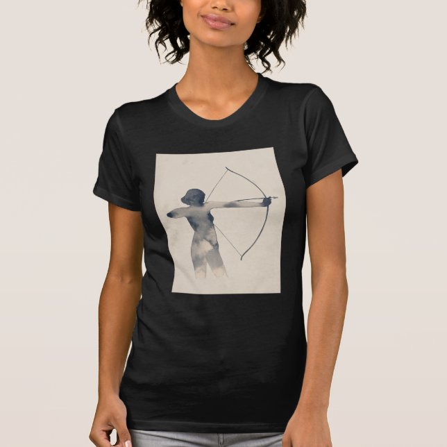 Archeress Watercolor Silhouette T Shirt (Framsida)