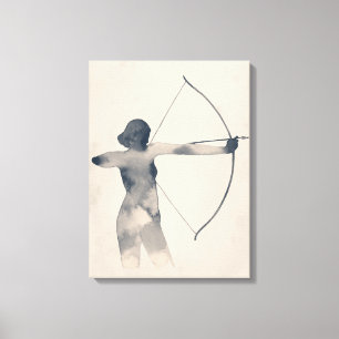Archerless Watercolor Silhouette Canvastryck