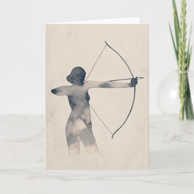 Archerless Watercolor Silhouette Kort (Framsida)
