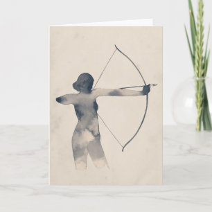 Archerless Watercolor Silhouette Kort