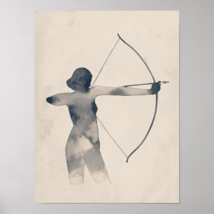 Archerless Watercolor Silhouette Poster