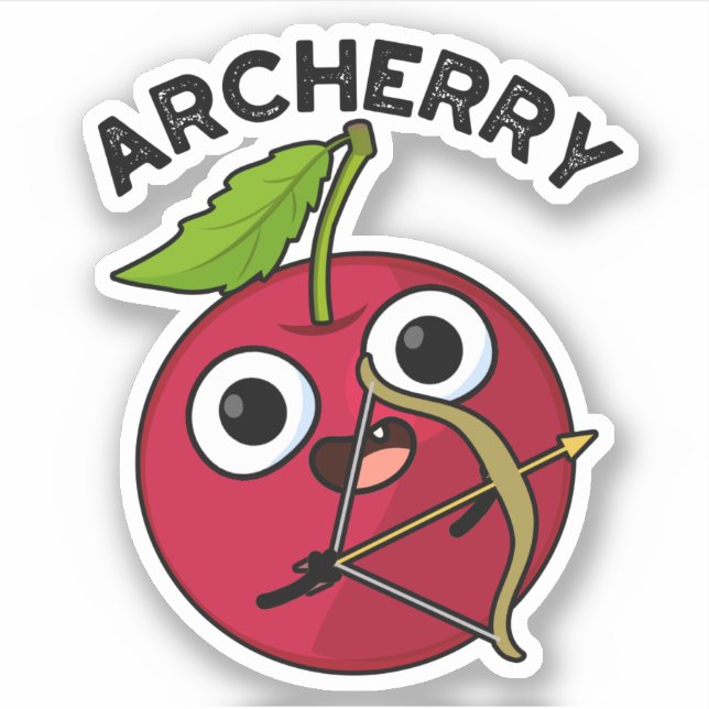 Archerry Funny Fruit Archery Pun Klistermärken (Framsida)