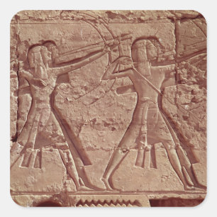Archers, detaljer från jakten på Ramesses III Fyrkantigt Klistermärke