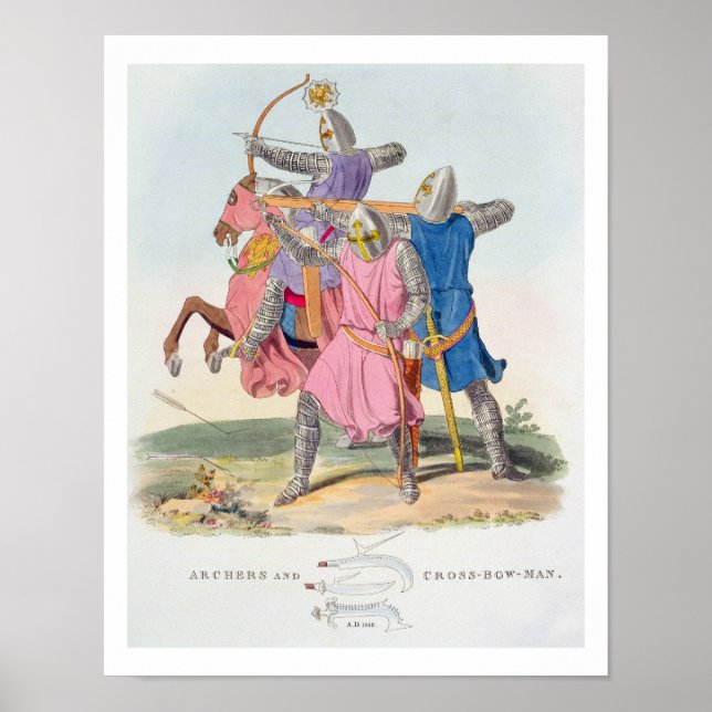 Archers och a Kor-bowman, 1312, från 'Ancient Ar Poster (Framsidan)