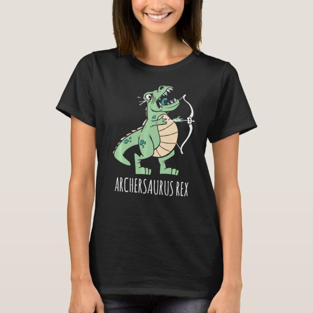 Archersaurus Rex Dinosaur rex Dino Archer Archery T Shirt (Framsida)