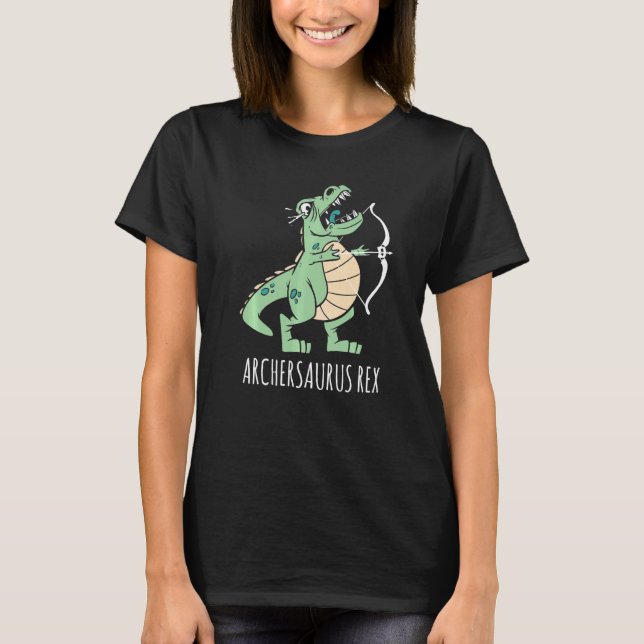 Archersaurus Rex Dinosaur rex Dino Archer Archery T Shirt (Framsida)