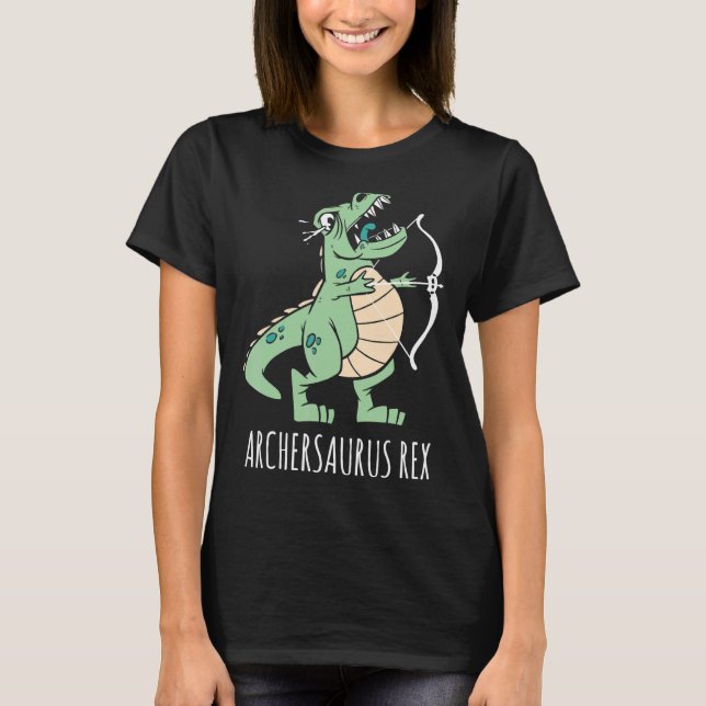 Archersaurus Rex Dinosaur rex Dino Archer Archery T Shirt (Framsida)